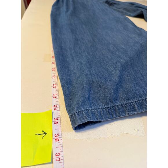 GAP Cotton Chambray Dress M Western Snap Cottagecore Cowgirl Style - Picture 9 of 10